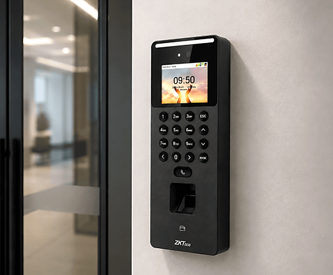 ZKTeco SenseFace 2A installed at an office entrance